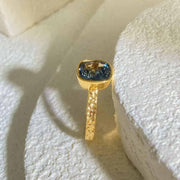 Natural Metal Gray Spinel Malleolar Stria Ring D2.47ct. 18K